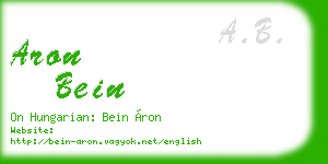 aron bein business card